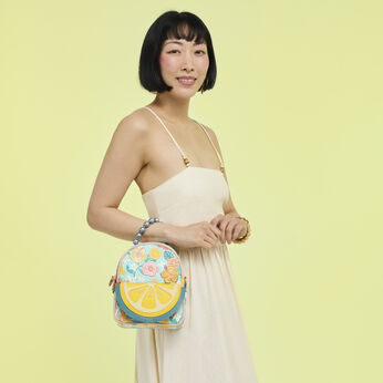 Loungefly Tropical Lemon Floral Convertible Mini Backpack & Crossbody Bag, Image 2